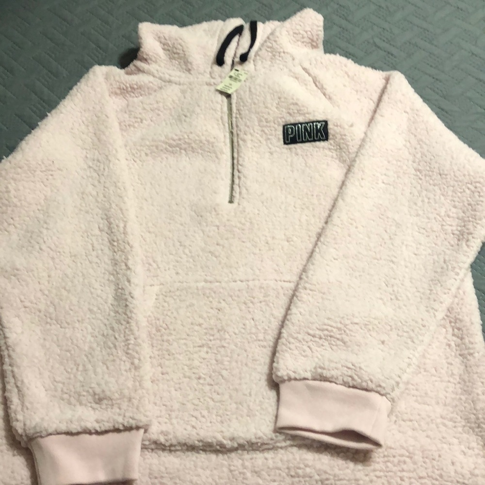 PINK, fleece hoodie. BNWT. Soft pink color.